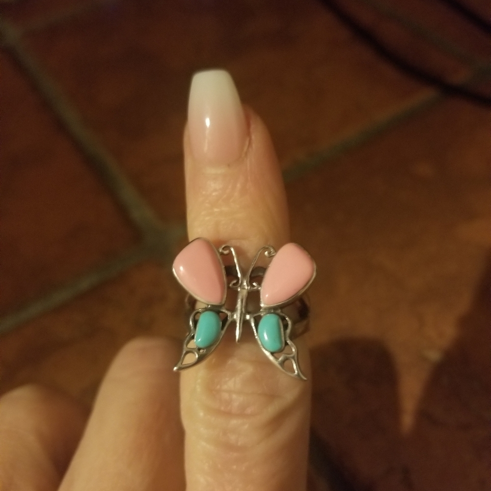 Sterling silver butterfly ring